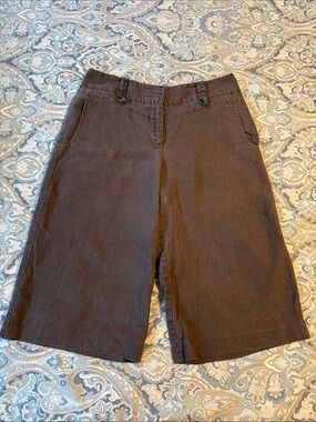 LOFT Dark Brown Linen Capris